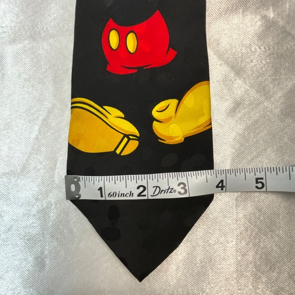 Vintage Mickey Inc Disney 100% Silk Tie Magic Hands Hat Pants Black Novelty - Picture 8 of 10